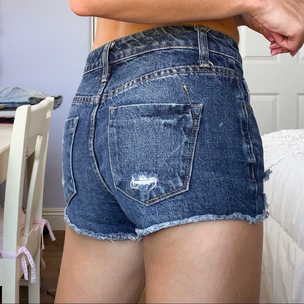 Vintage Distressed Denim Cutoff Shorts